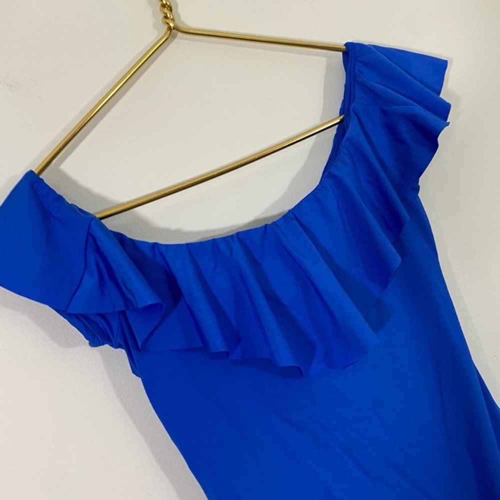 Elegant Off-Shoulder Blue Swimsuit NWT - Picture 9 of 9